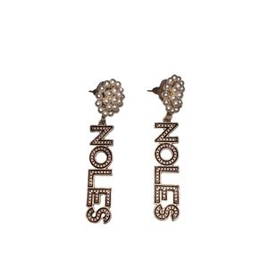 NOLES Chic Pearl and Gold Statement Earrings